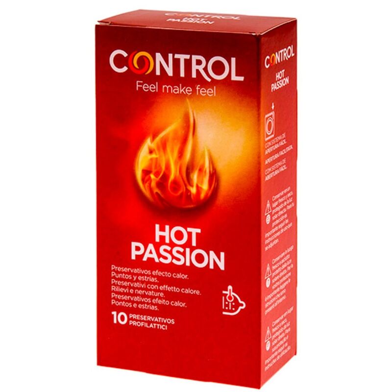 Control Condoms - Hot Passion Condoms with Heating Effect, 10 Units