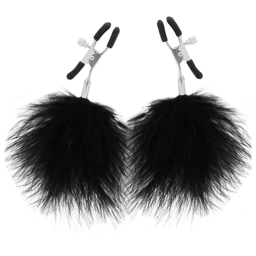 Darkness Sensations - Pom-Pom Nipple Clips, Fully Adjustable, Pompon Decorated, Nickel Free Metal 2