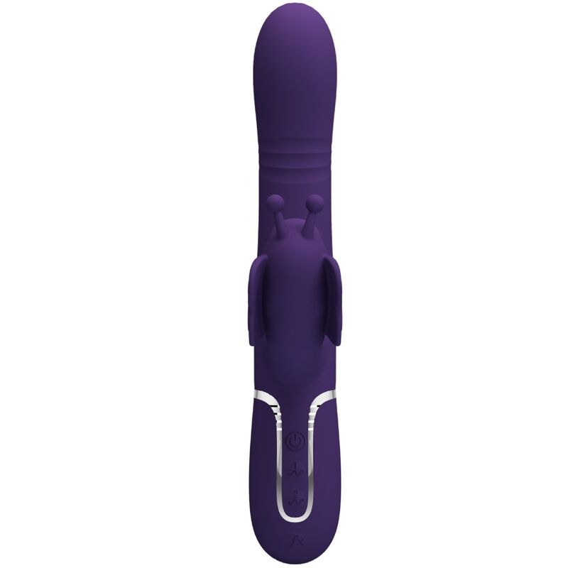 Pretty Love Flirtation- Multifuncțional Iepure Vibrator 4 În 1 Fluture Violet