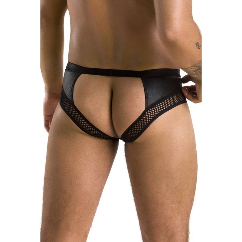 Passion Men - 030 Open Slip Tom Black L/XL, Elegant Underpants with 60% Polyurethane and 40% Polyester Composition