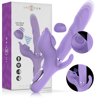 Intense Fun-Intense Billie Vibrator Multifuncțional Reîncărcabil Cu Aspirație Și Pulsații Violet