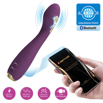 Pretty Love High Grade- Hector Electroshock Vibrator Prin App Control Violet