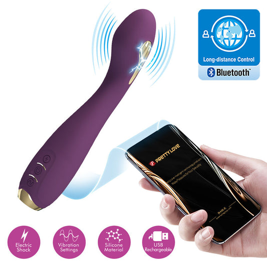 Pretty Love High Grade- Hector Electroshock Vibrator Prin App Control Violet