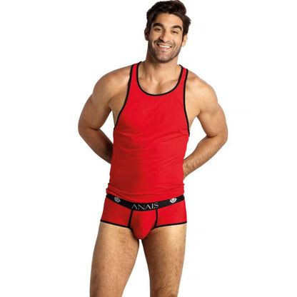 Anais Men - Soul Top S in Red Microfiber with Black Trim