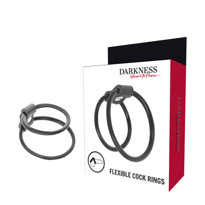 Darkness Bondage - TPR and Rubber Penis and Testicle Rings Enhancement Set