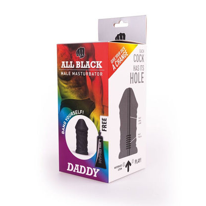 All Black - Masturbator Daddy, Toy with Realistic Details, 17 cm, Made in Belgium, Phthalates Free