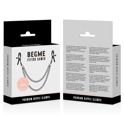 Begme Red Edition - Unisex Stainless Steel Nickel Free Chain Nipple Clamps