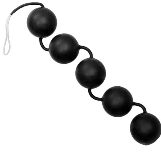 California Exotics - Power Anal Beads with String and Latex Coating, Black