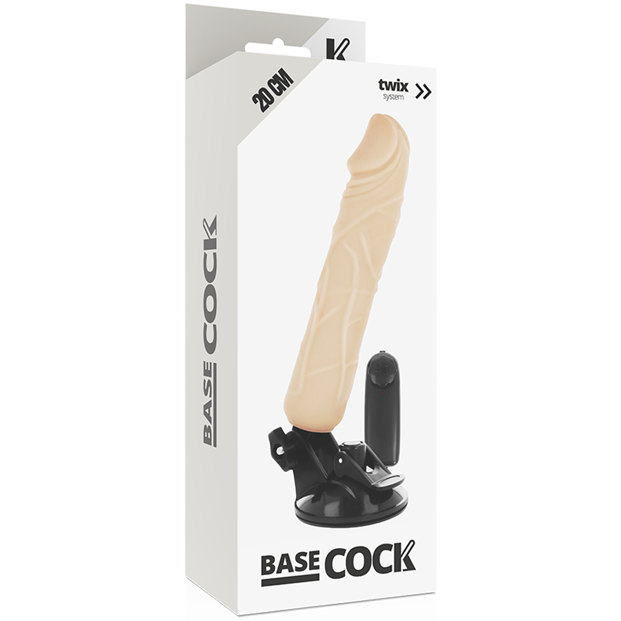 Basecock - Realistic Vibrator With Flesh Remote Control 20 cm