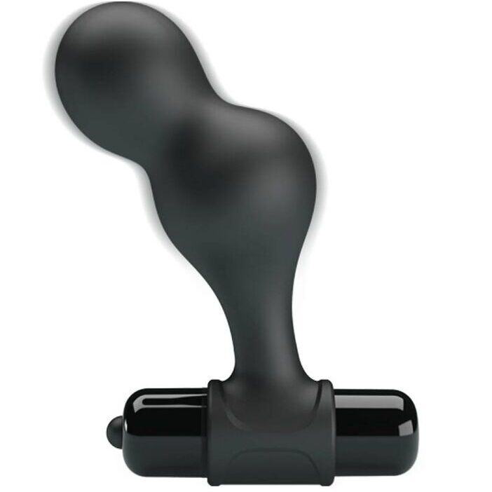 Mr Play - Vibrating Anal Plug with 10 Functions and Black Silicone - Package Size: 175*100*80