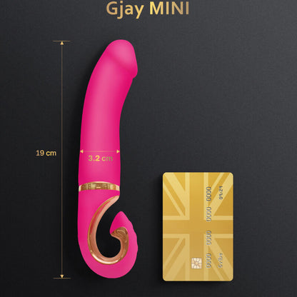 G-Vibe - Gjay Mini Silicone Vibrator, G Spot Stimulator, Bioskin, Wildberry, 19cm, 3.5cm, 6 Vibration Modes, Waterproof