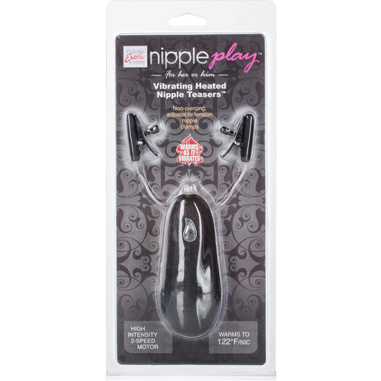 California Exotics - Vibrating Heated Nipple Tweezers, Black, 2 Speed ​​Action