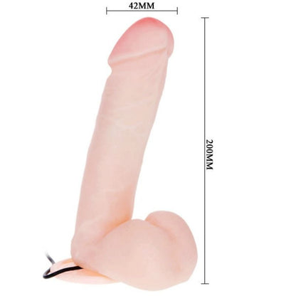 Baile Vibrators - Realistic Silicone Dildo with Remote Control, Suction Cup, Waterproof, 20cm x 4.2cm