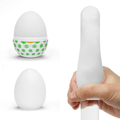 Tenga Stud Egg Stroker - Extendable Stroker with Hexagonal Protuberances, Disposable, with Lubricant Included