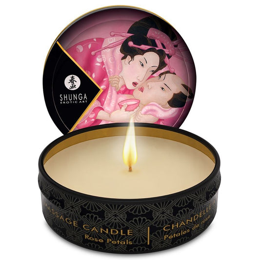 Shunga Candles-Lumânare De Masaj  Mini Caress By Candelight Roses 30 Ml