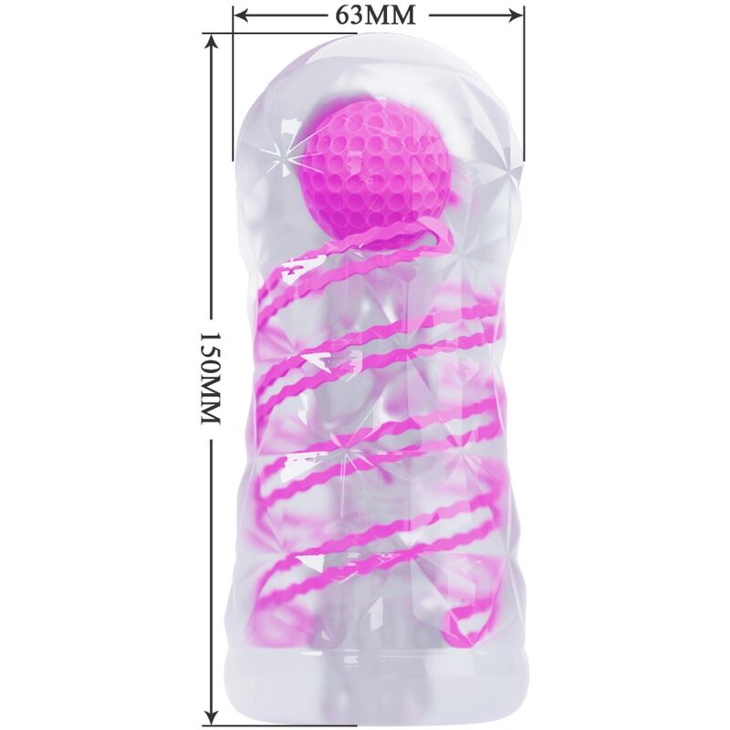 Baile For Him - Male Masturbator With Internal Spiral And Transparent Balls, Reusable, Intense Stimulation