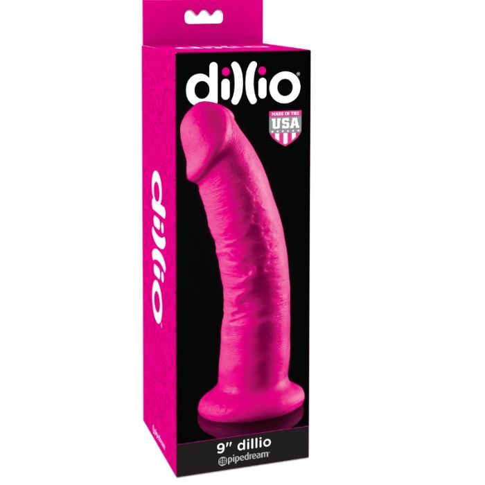 Dillio - 22.9 cm Pink Dildo with Suction Cup and Hypoallergenic Material