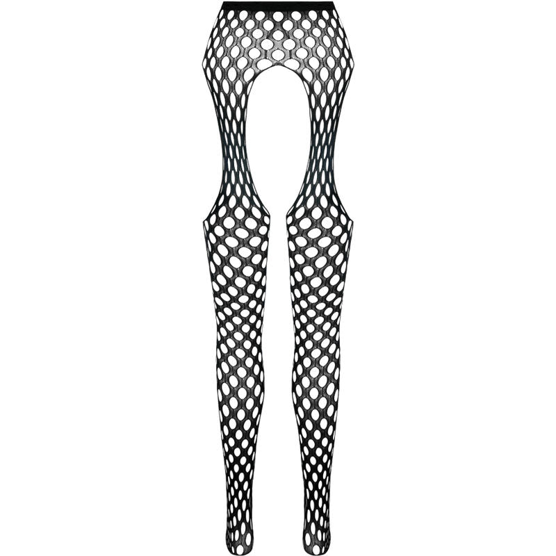 Passion Woman Garter &amp; Stock - Bodystocking Eco S003 Black from the Eco Collection