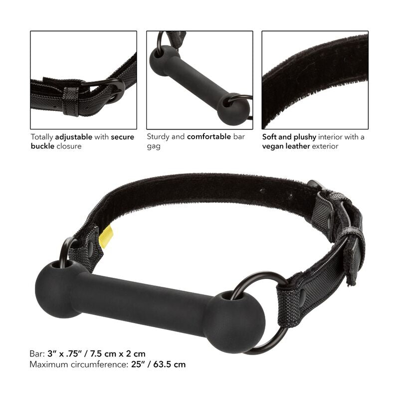 California Exotics - Boundless - Fully Adjustable BDSM Bar Gag with Vegan Leather Lining