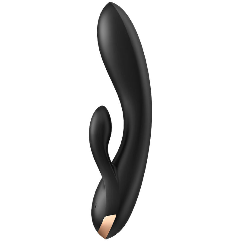 Satisfyer Double Flex Vibrator App - Triple Clitoral, G-Spot and Labia Stimulation, Black