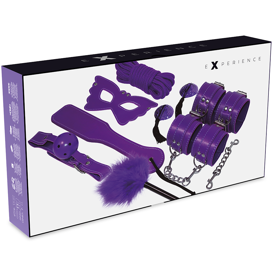 Experience - BDSM Fetish Kit Violet Series, 8 Pieces of Synthetic Leather