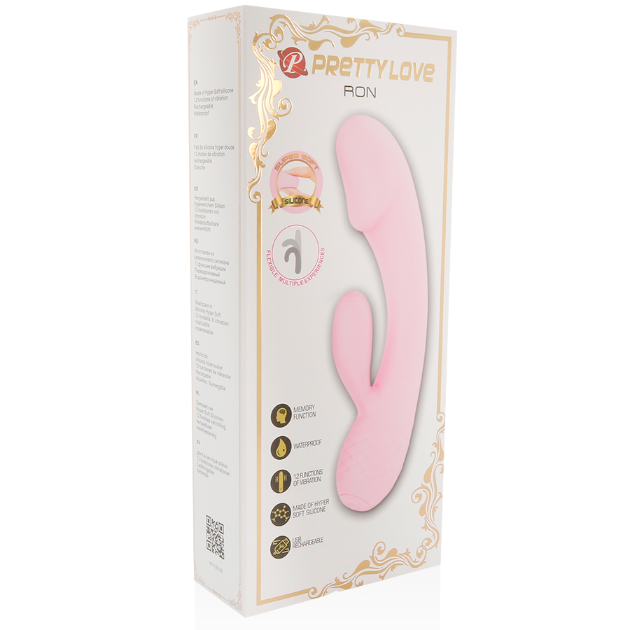 Pretty Love Smart - Rechargeable Ron Ron Vibrator with 12 Vibration Modes, High Quality Silicone, Waterproof, Dimensions: Total Length - 165mm, Diameter - 37mm, 1 Year Warranty