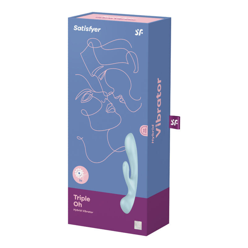 Satisfyer Vibrator- Triplu Oh Hibrid Vibrație Albastru