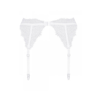 Obsessive Garter &amp; Stockings - Garter Bianelle L/XL, Elegant Lace and Jewel Pendant