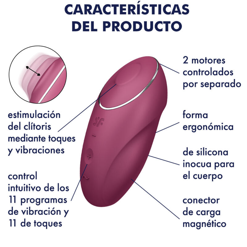 Satisfyer Layons- Tap & Climax 1 Lay On Vibrator Roșu