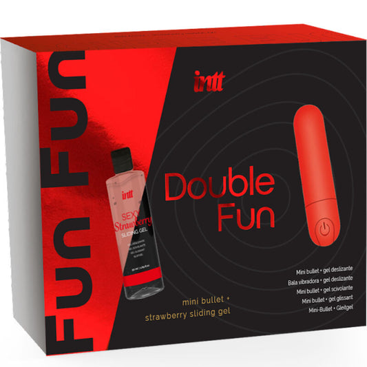 Intt Releases-  Kit Dublu De Distracție Cu Glonț Vibrator Și Gel De Masaj Cu Căpșuni