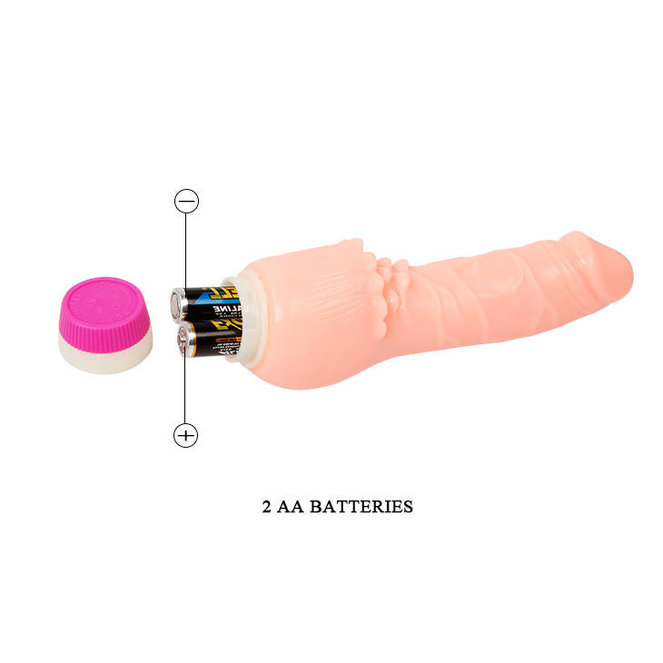 Baile Vibrators - Realistic Pleasure Waves Vibrator 19.5 cm, Adjustable Vibration, Realistic Material, Flesh Color