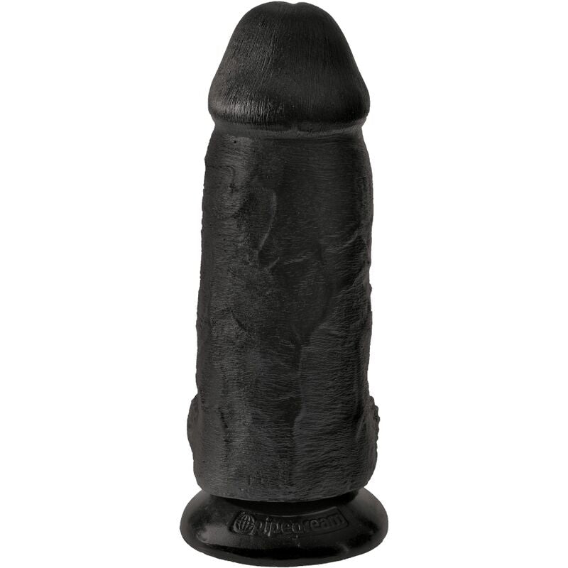 King Cock - Chubby Realistic Penis 23 Cm Black with Suction Cup, High Quality PVC