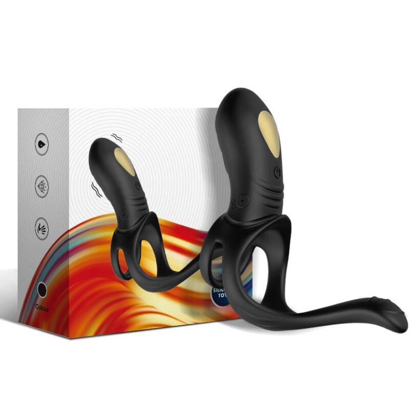 Armony For Him- Joy Jumper Ring Vibrator Pentru Cupluri Și Plug Anal Negru