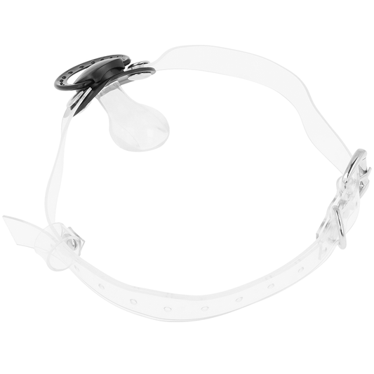 Ohmama Fetish Transparent Gag With Pacifier - Adjustable BDSM Gag Made Of Transparent Plastic