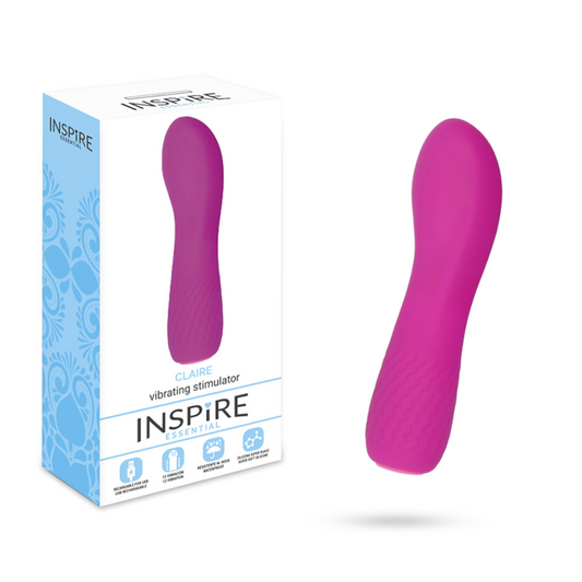 Essential Inspiration - Claire Purple, Flexible Rechargeable Vibrator, 12 Vibration Functions, Water Resistant, Hypoallergenic Silicone, Vibration Pattern Memory