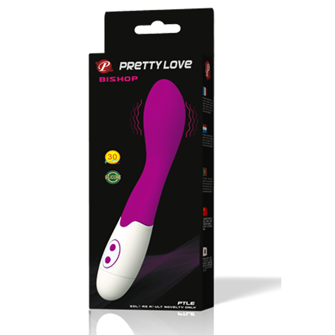 Pretty Love Flirtation - Bishop Vibrator with 30 Vibration Modes, FDA Approved Silicone, Sleek and Quiet, Purple