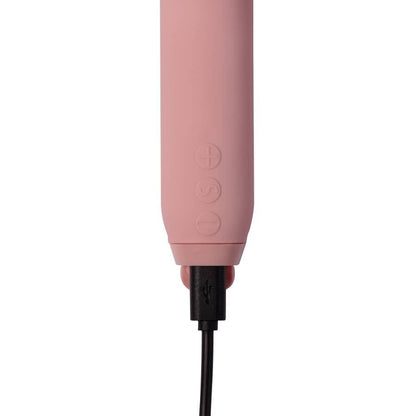 Je Joue - Amour Bullet Pale Rosette, Heart-Shaped Compact Vibrator, 5 Speeds and 7 Patterns, Waterproof, USB Rechargeable, Dimensions: 137.6mm x 55mm x 25mm