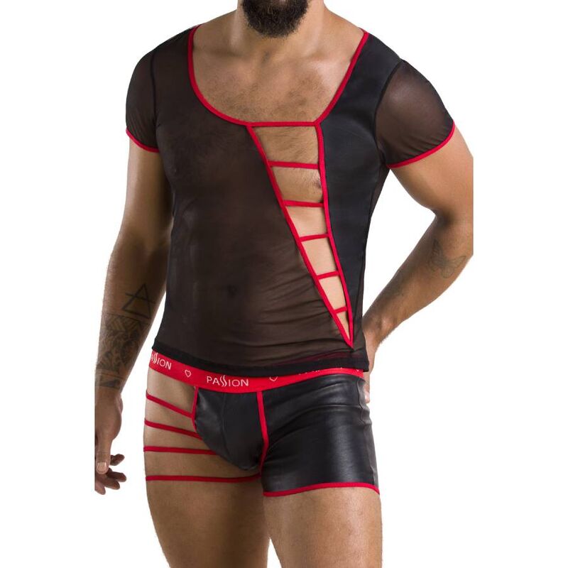 Passion Men - Set Mark Black S/M, Material: 60% Polyurethane, 40% Polyester, Made in Poland, Oeko-Tex Certified, European Union Underwear