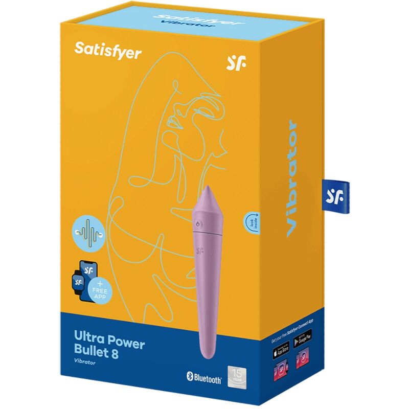 Satisfyer Connect - Bullet Ultra Power Bullet 8 Vibrator, App Control, Lilac