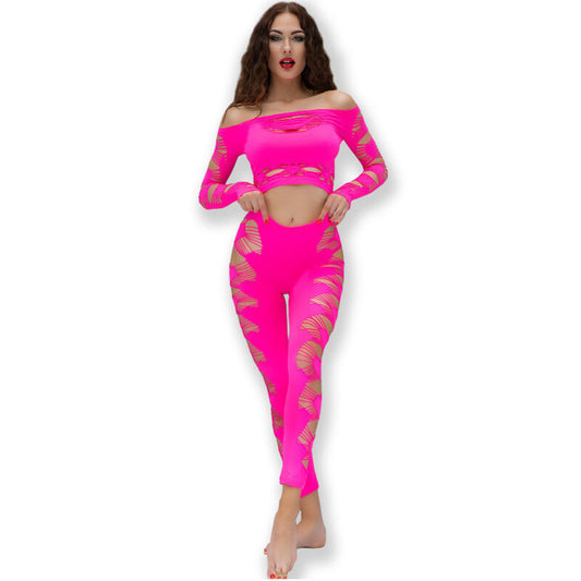 Chilirose Sets- Cr 4632 Top  Pantalon Fuchsia S/L