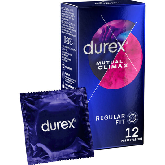 Durex Condoms - Condoms Climax Mutuo 12 Units, Spots and Stretch Marks, Performa Lubricant with Benzocaine