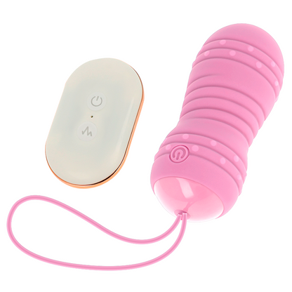 Ohmama Stimulating - Egg Vibrator with Remote Control, 7 Rotation Modes, Soft Silicone, Pink, 8cm x 2.8cm