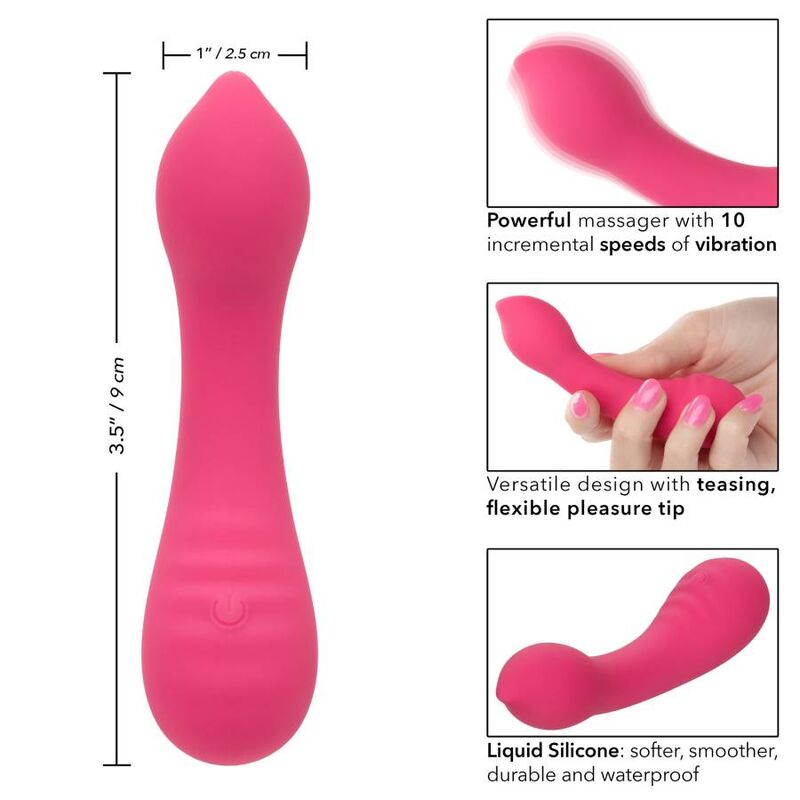 California Exotics Liquid Silicone Pixies Teaser Pink - Versatile Massager with 10 Speeds