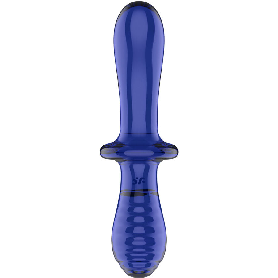 Satisfyer Crystal- Dildo Dublu De Cristal Albastru