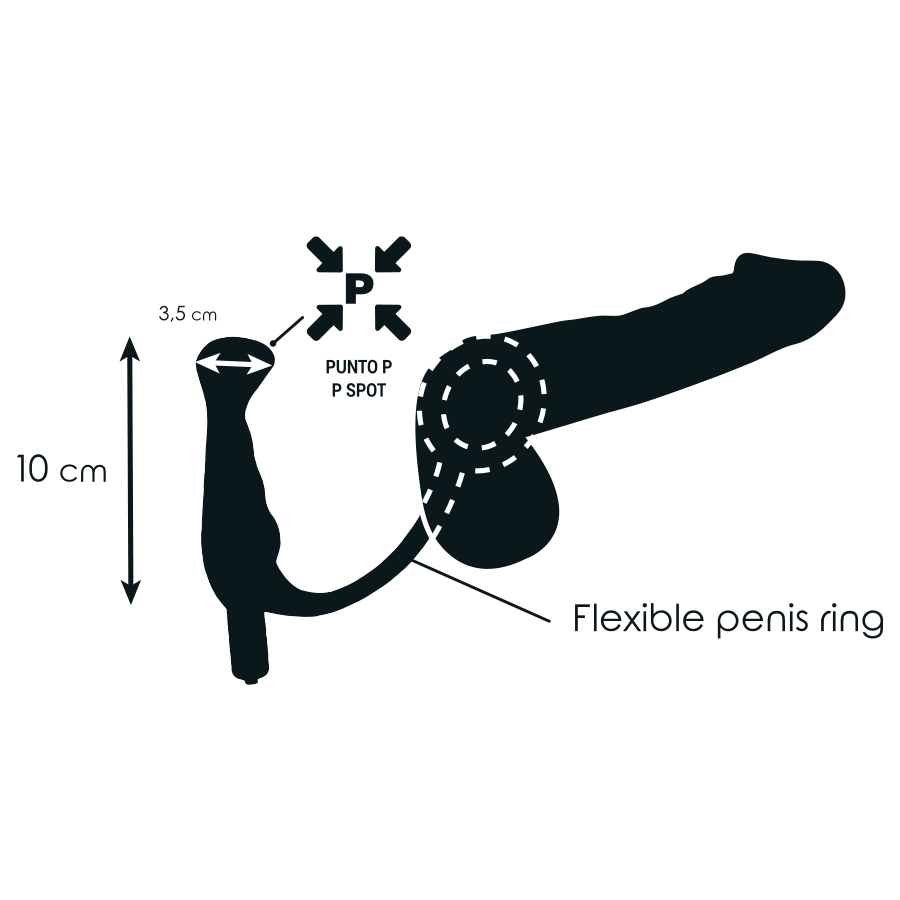 Addicted Toys Prost Tico Vibrator Black 10 Cm - Rechargeable Anal Vibrator, Medical Silicone, Submersible IPX6