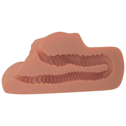 Pdx Plus+ Pussy Perfect Pussy Double Stroker - Caramelized Skin Color, Dimensions: 14.2 x 4.6 cm, Diameter: Over 7.6 cm, Insertion Length: Anal - 11.4 cm, Vagina - 10.2 cm, Material: Fanta Flesh