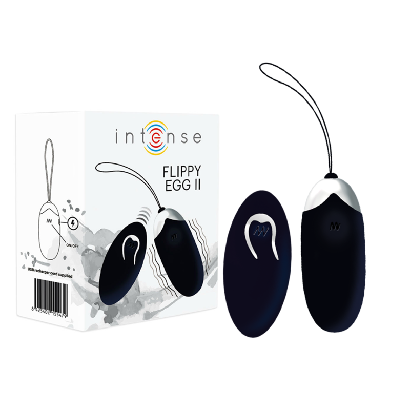 Intense Flippy II Egg Vibrator with Remote Control, Black, from Intense Couples Toys