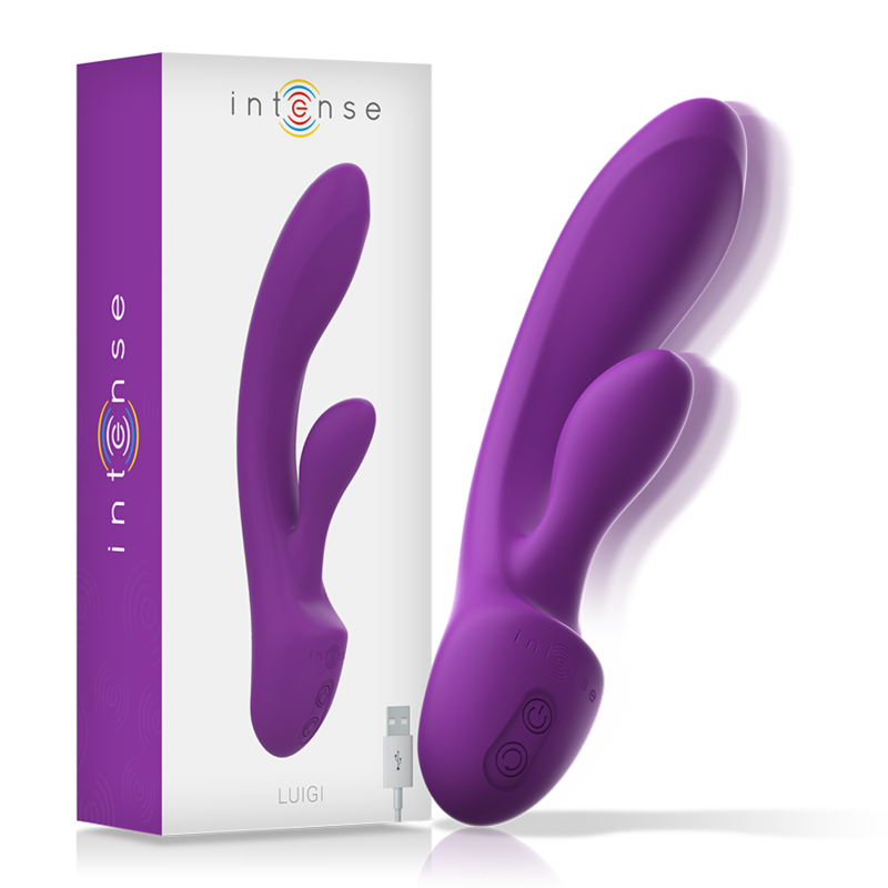 Intense Fun - Purple Silicone Rabbit Vibrator, Double Stimulation, 10 Vibration Programs, IPX6 Water Resistant, 10 Year Warranty