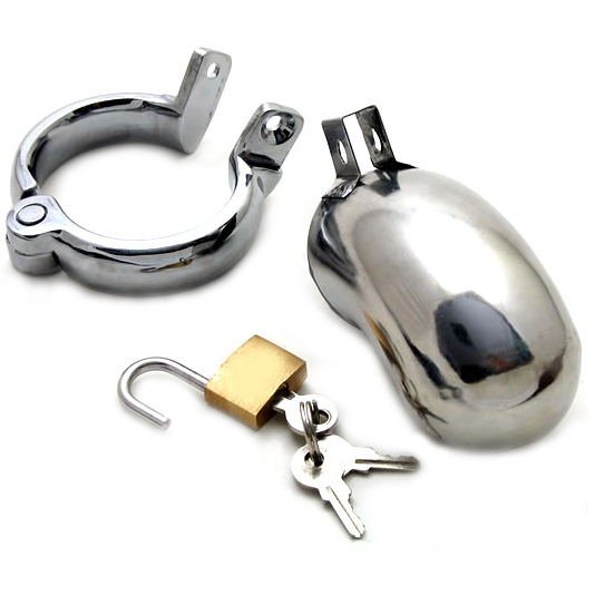 Metal Hard Stainless Steel Brig Male Chastity Device With Urination Hole Locker And Keys Metal Testicle Rings