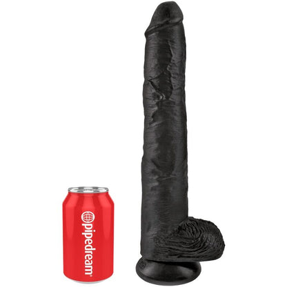 King Cock-  Penis Realist Cu Bile 30,5 Cm Negru